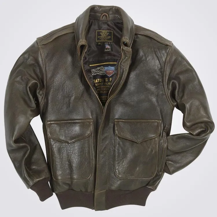 100 MISSION A-2 Pilot Leather Flight Bomber Jacket