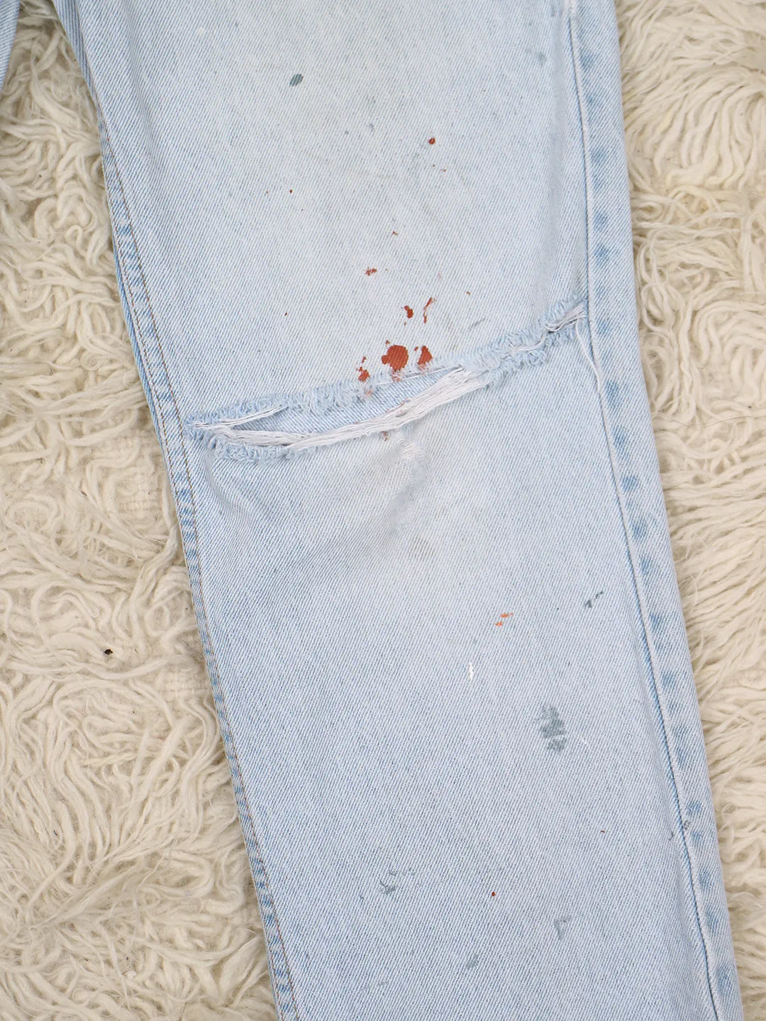 32"w 32L levi's orange tab paint spatter jeans