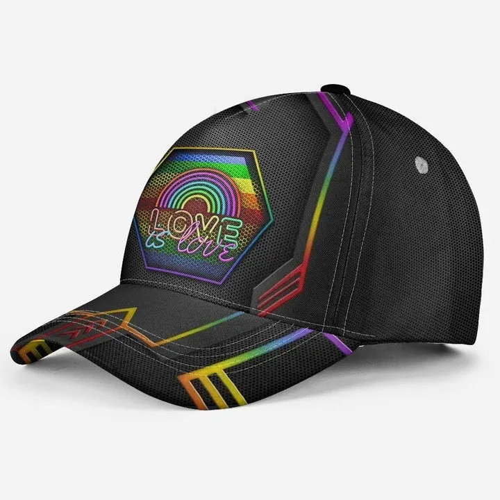 3D LGBT Cap For Couple Lesbian, Be Proud Be Visible LGBT Printing Baseball Cap Hat, Gift For Gay Friends