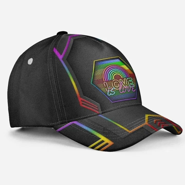 3D LGBT Cap For Couple Lesbian, Be Proud Be Visible LGBT Printing Baseball Cap Hat, Gift For Gay Friends