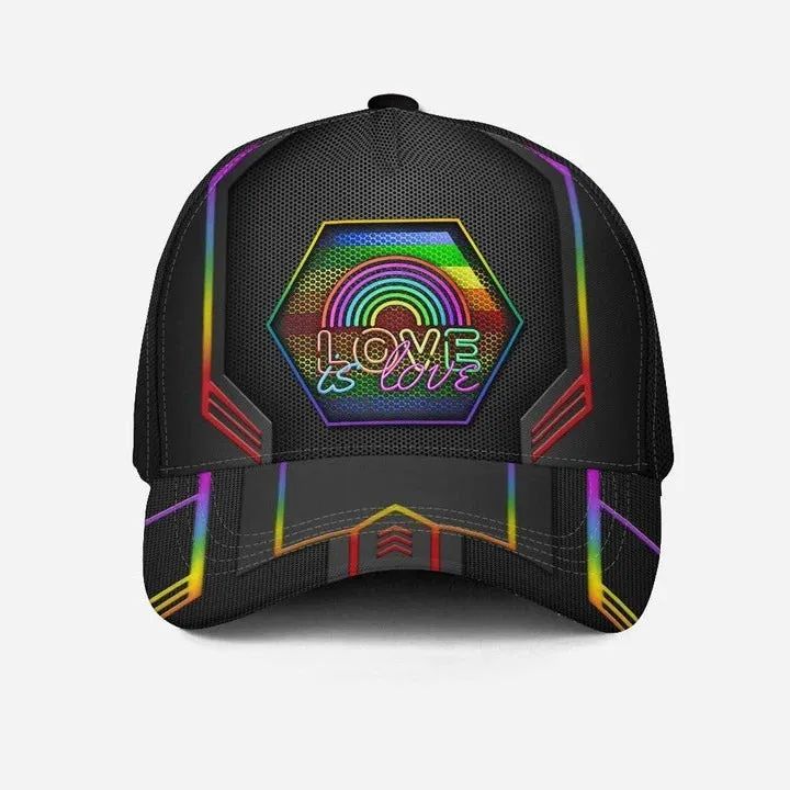 3D LGBT Cap For Couple Lesbian, Be Proud Be Visible LGBT Printing Baseball Cap Hat, Gift For Gay Friends