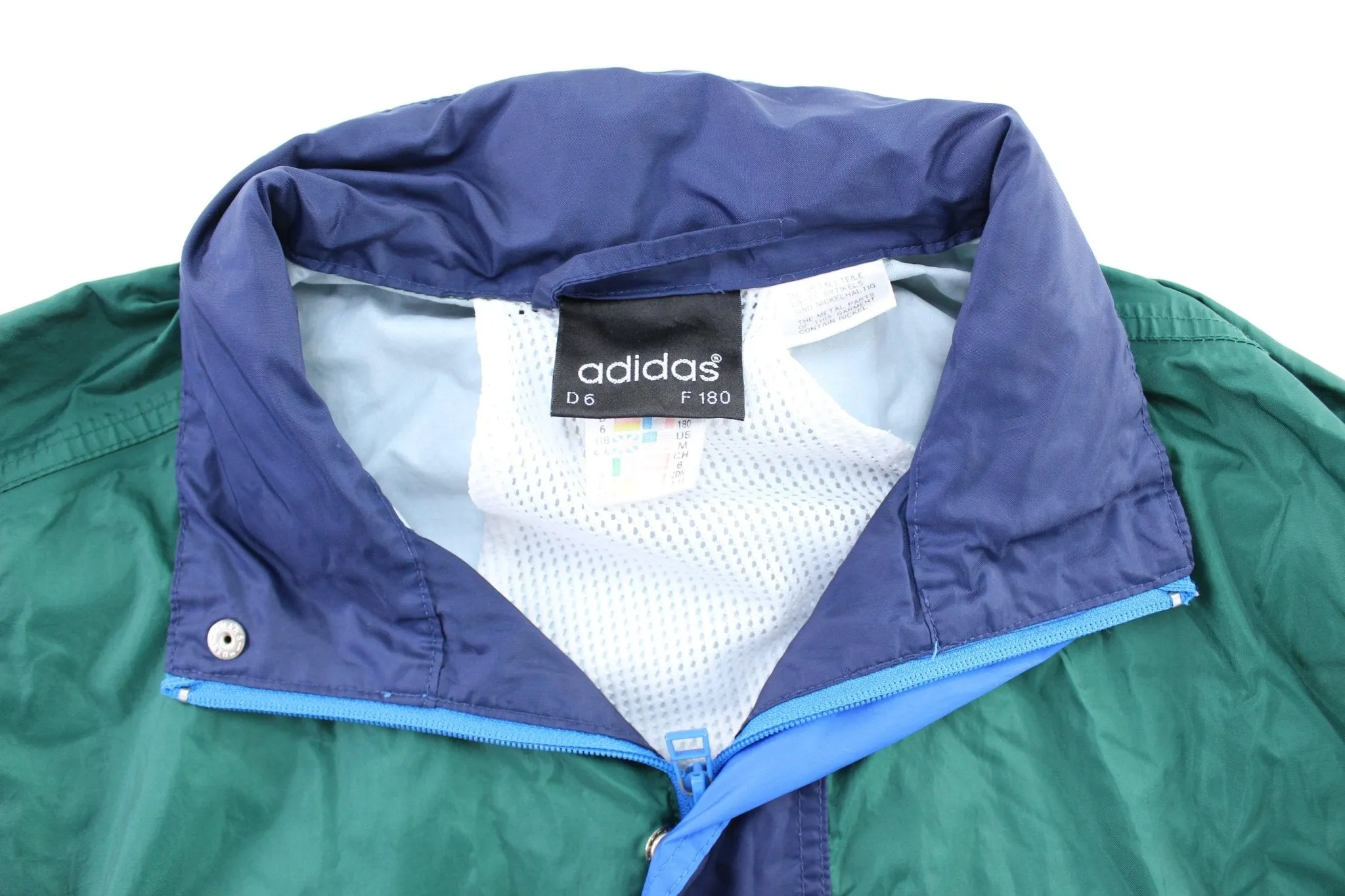 90's Adidas Logo Blue & Green Windbreaker Jacket