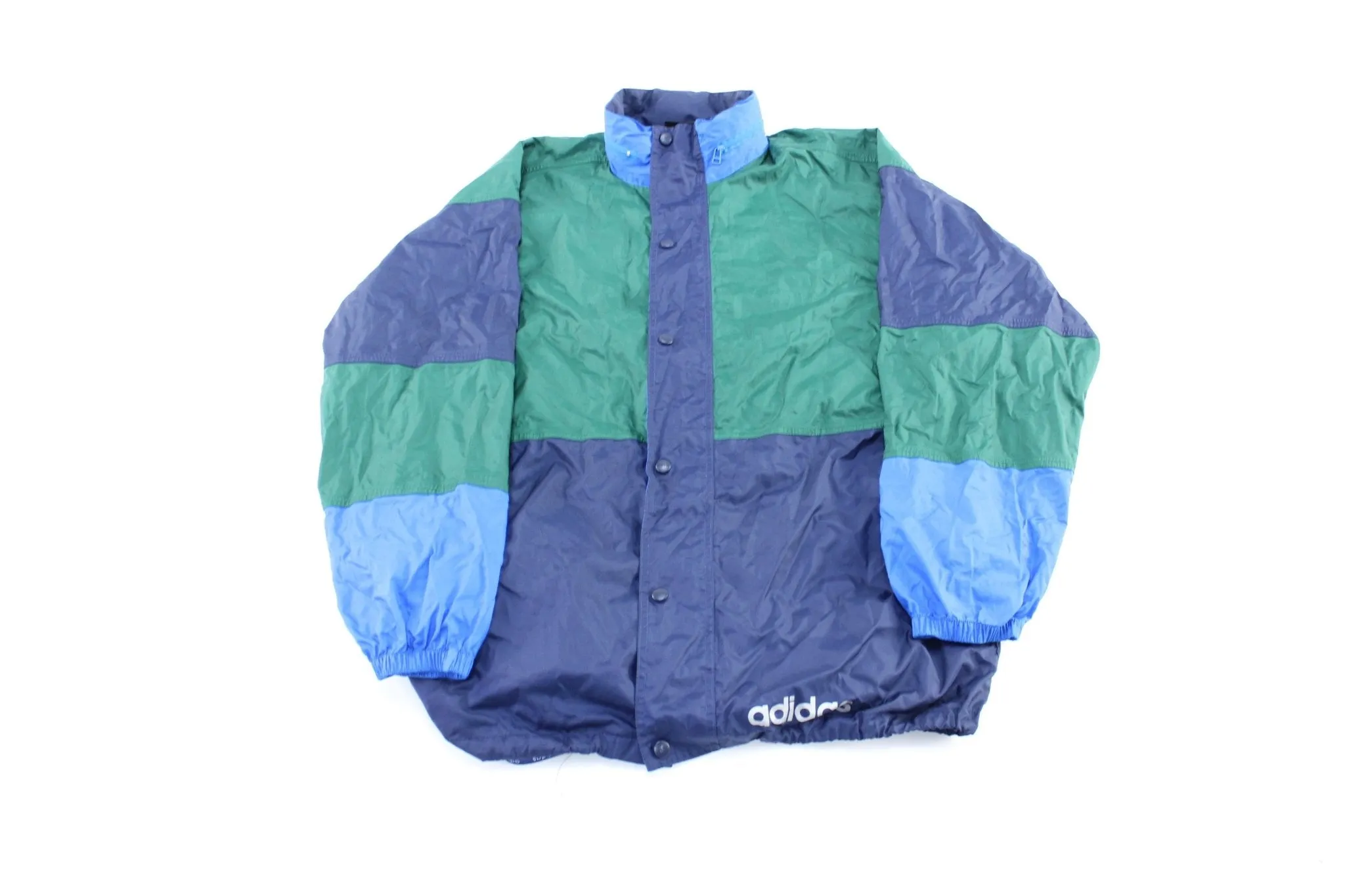 90's Adidas Logo Blue & Green Windbreaker Jacket