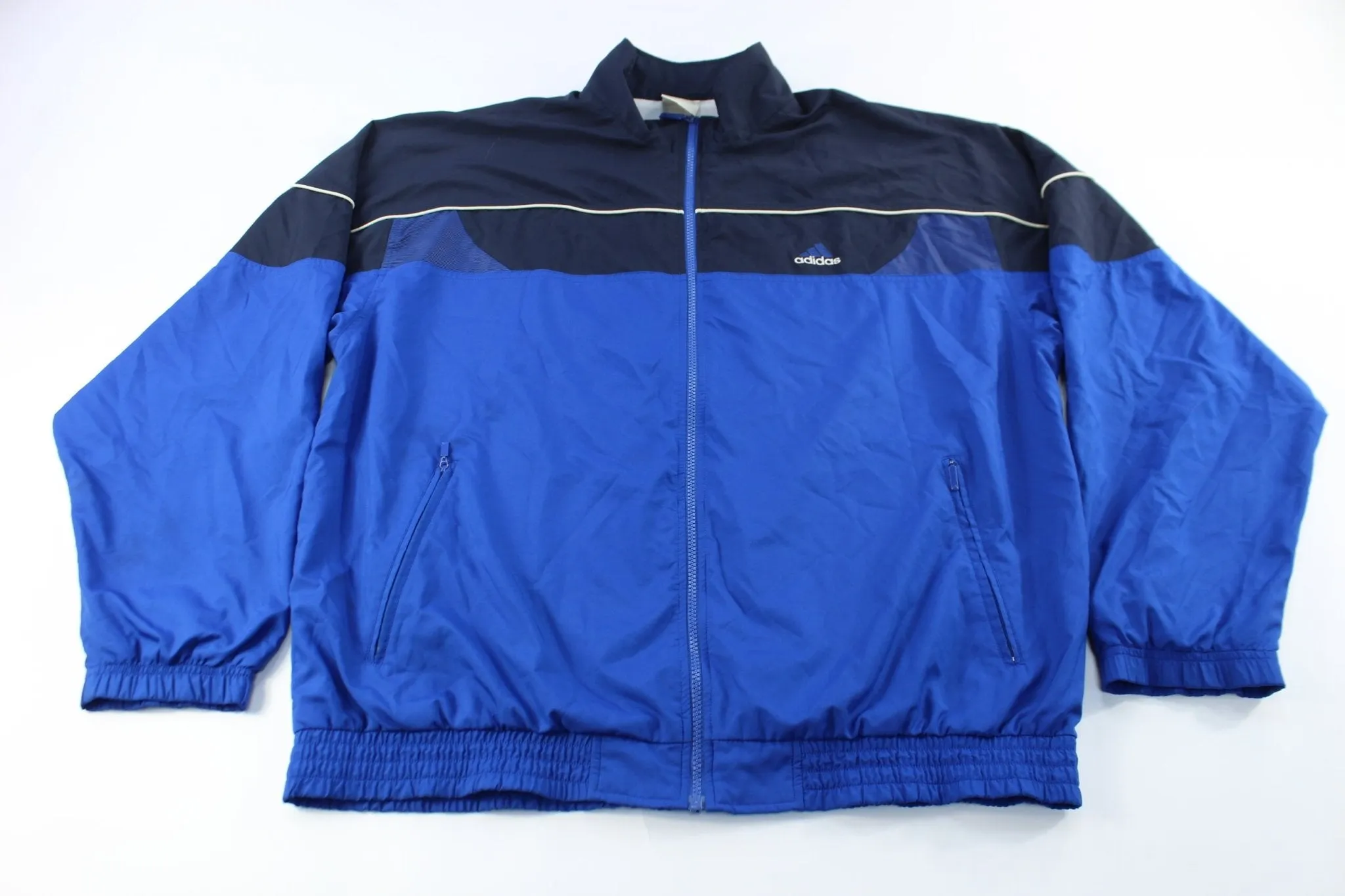 Adidas Embroidered Logo Blue Zip Up Jacket