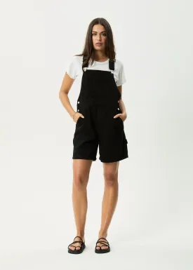 AFENDS Womens Lil Louis - Denim Overall - Washed Black