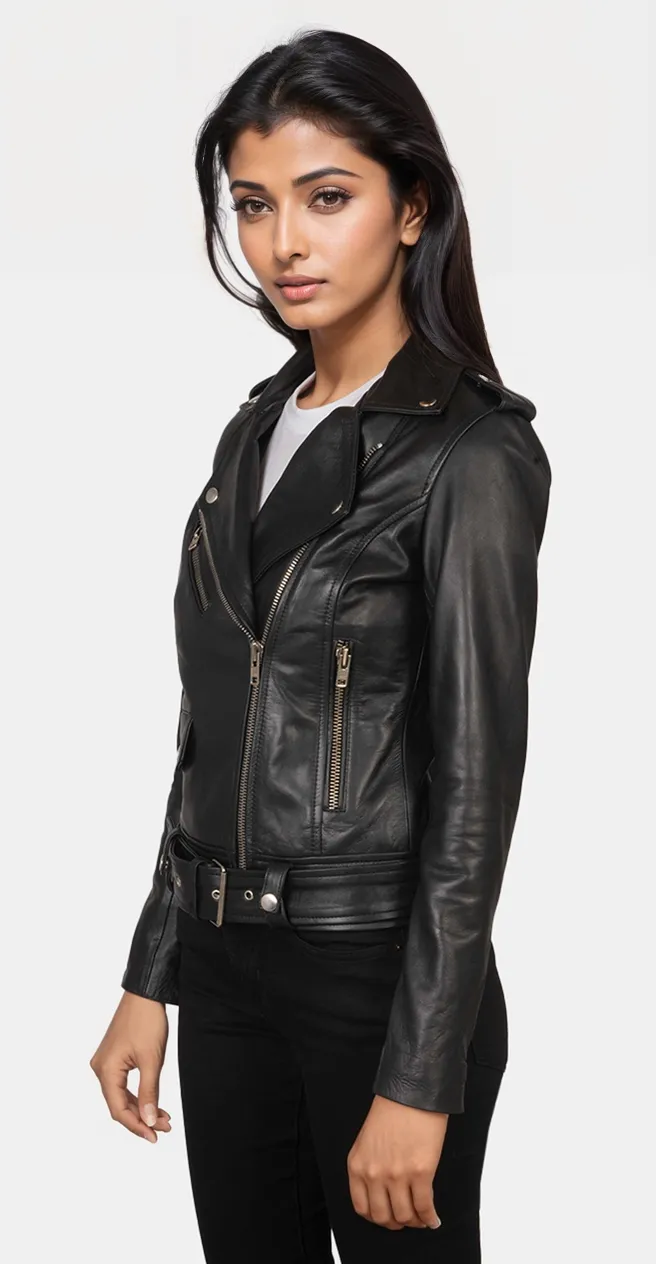 Alison Black Women's Biker Jacket