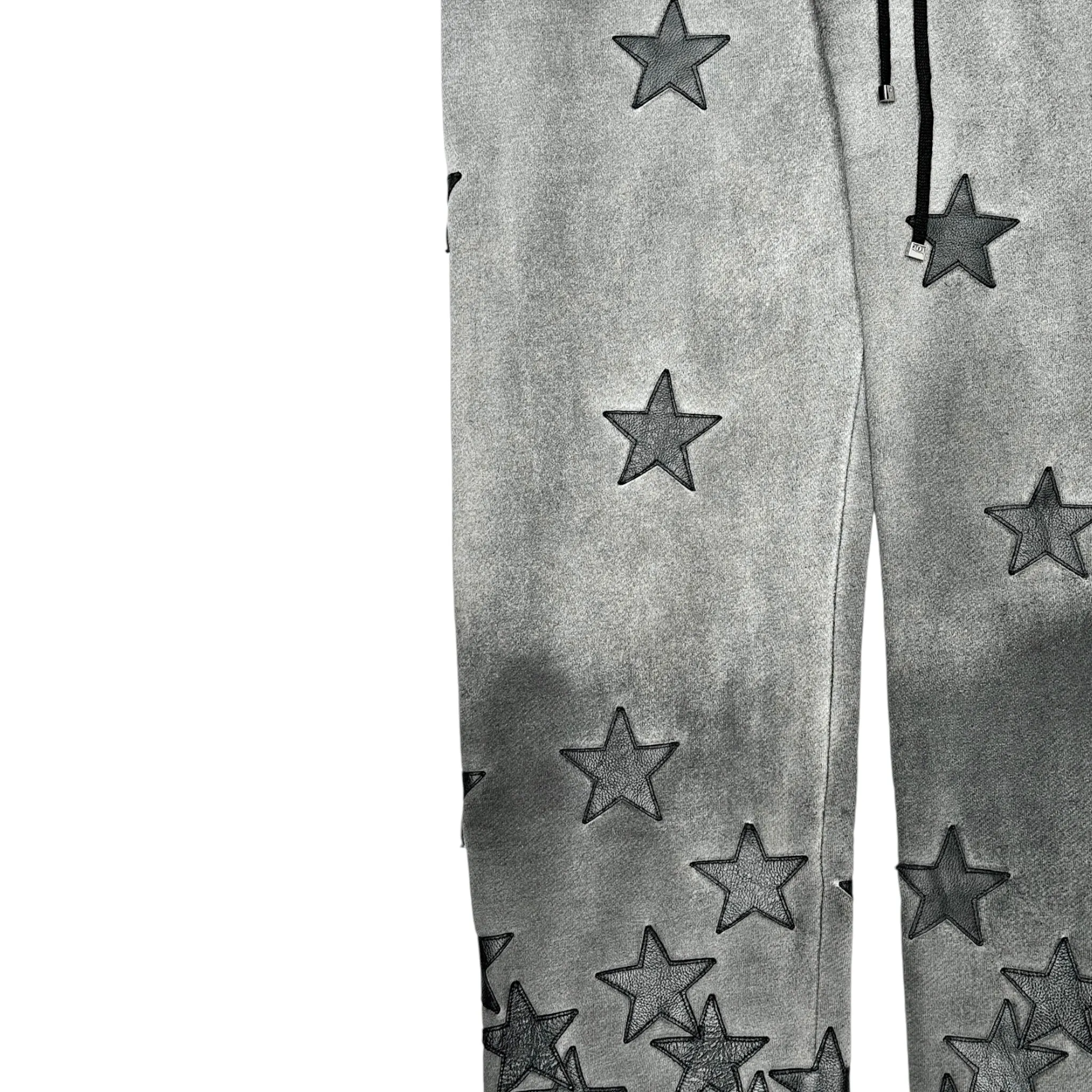 Amiri x Chemist Leather Star Patch Sweatpants Heather Grey