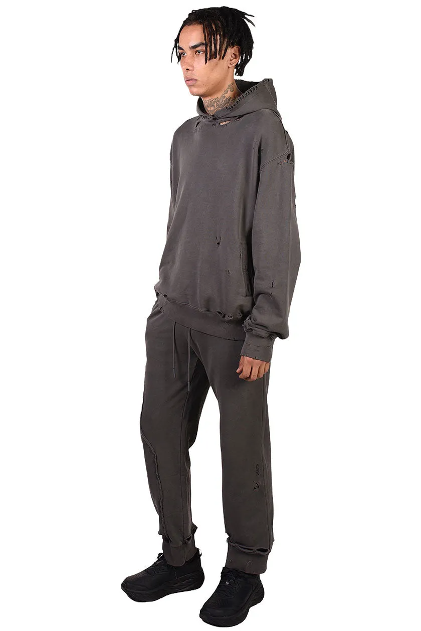 Asymetric Agitator Distressed Sweatpants