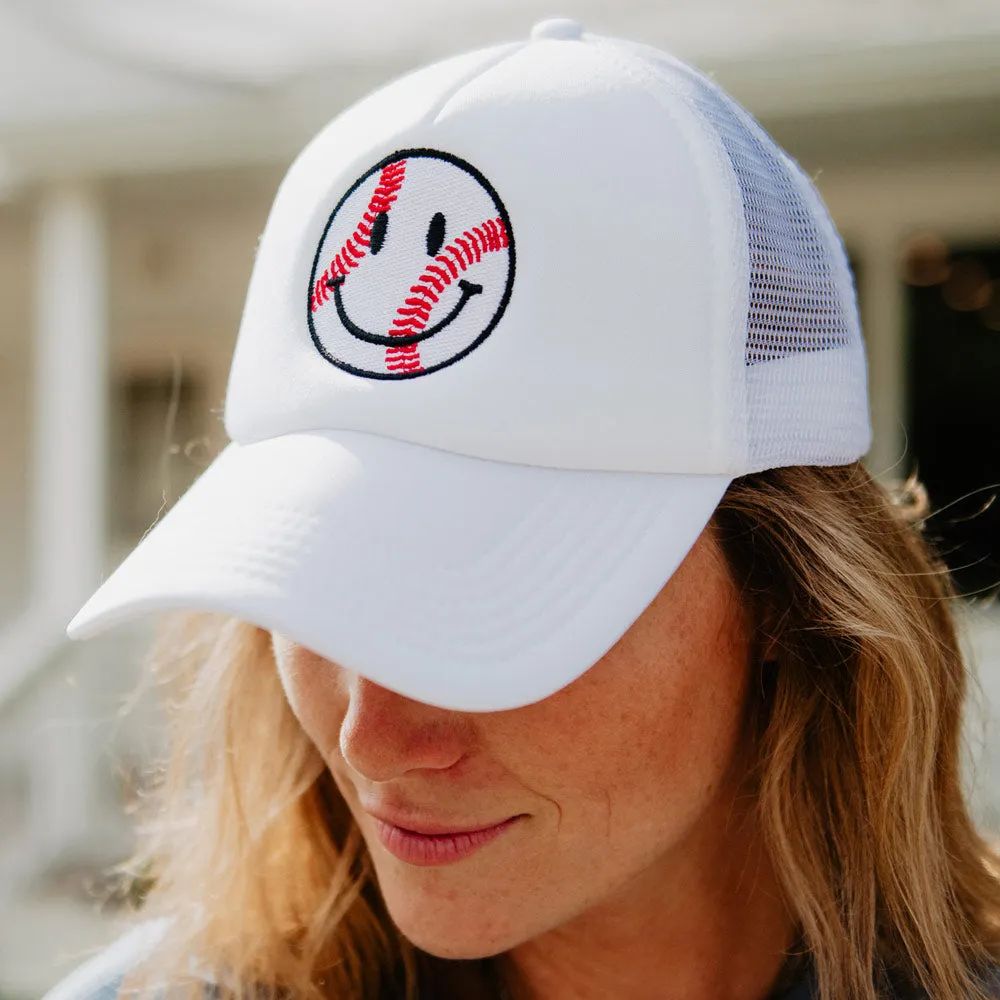 Baseball Happy Face Foam Wholesale Snapback Hat