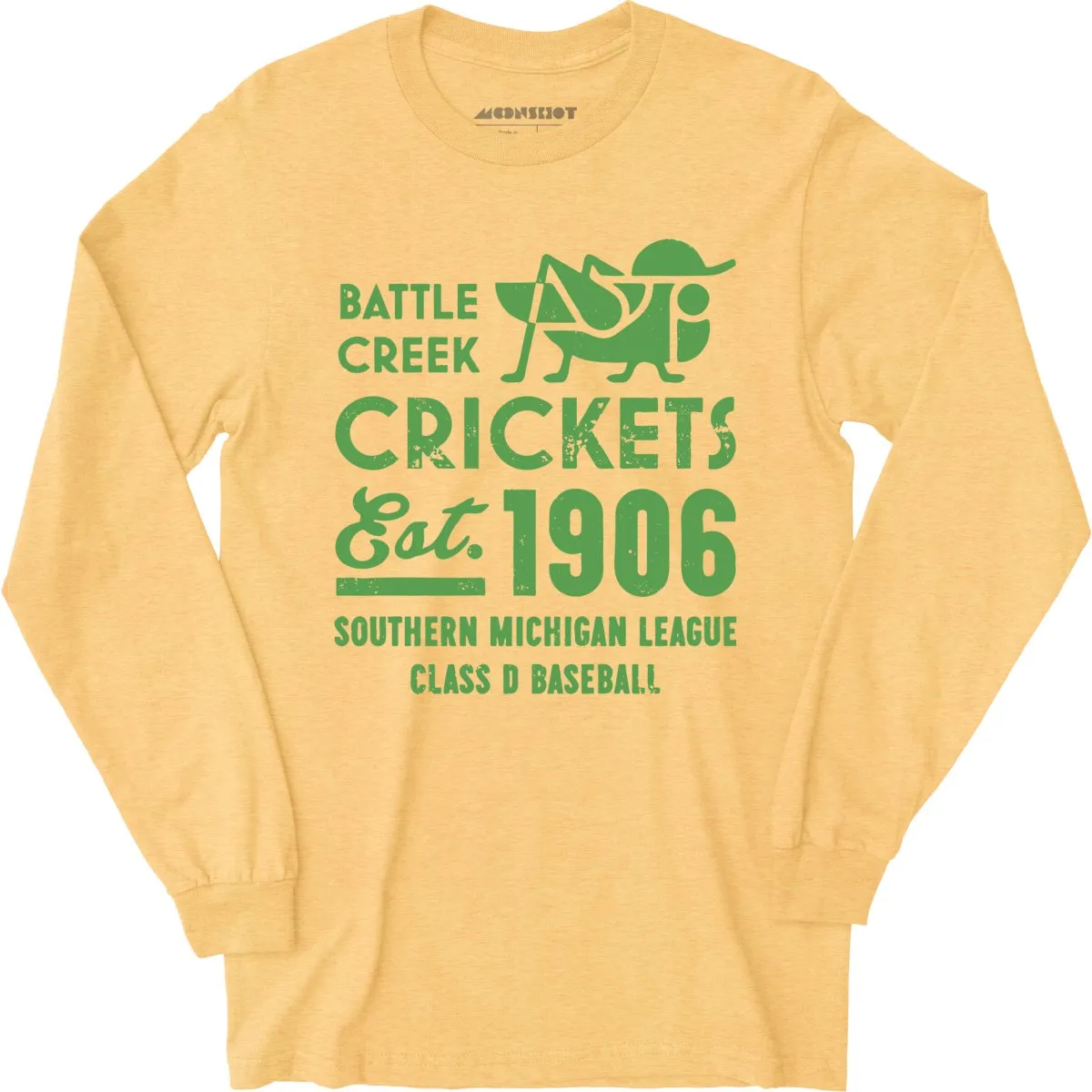 Battle Creek Crickets - Michigan - Vintage Defunct Baseball Teams - Long Sleeve T-Shirt