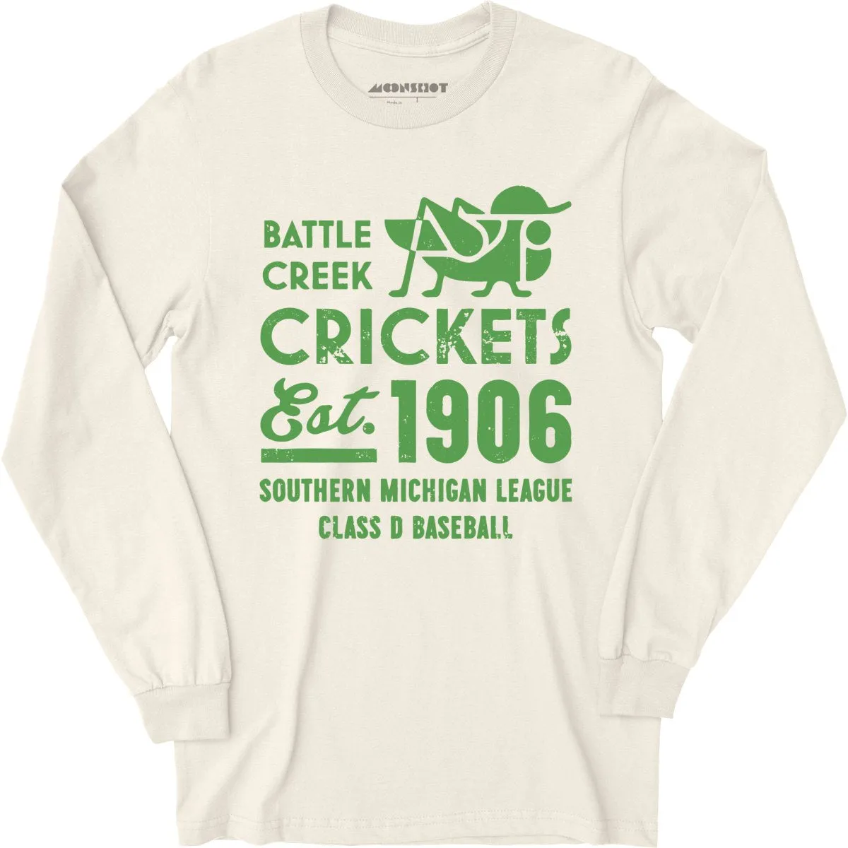 Battle Creek Crickets - Michigan - Vintage Defunct Baseball Teams - Long Sleeve T-Shirt