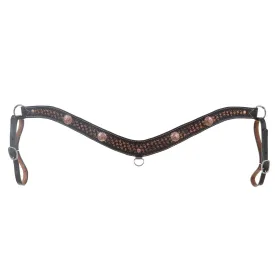 BC1112A - Brown Vintage Tooled Breast Collar