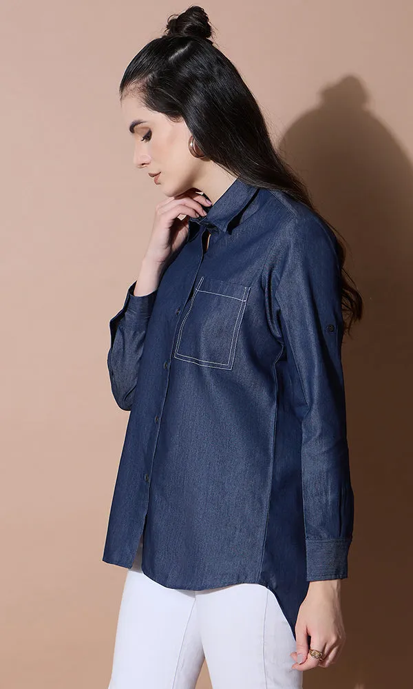 BLUE DENIM DIVA SHIRT FOR WOMEN