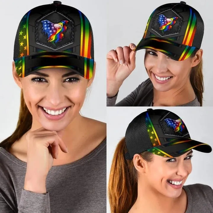 Bright Color Abstract LGBT Printing Baseball Cap Hat, LGBT Baseball Full Printed Cap