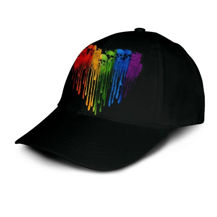 Bright Color Abstract LGBT Printing Baseball Cap Hat, LGBT Baseball Full Printed Cap