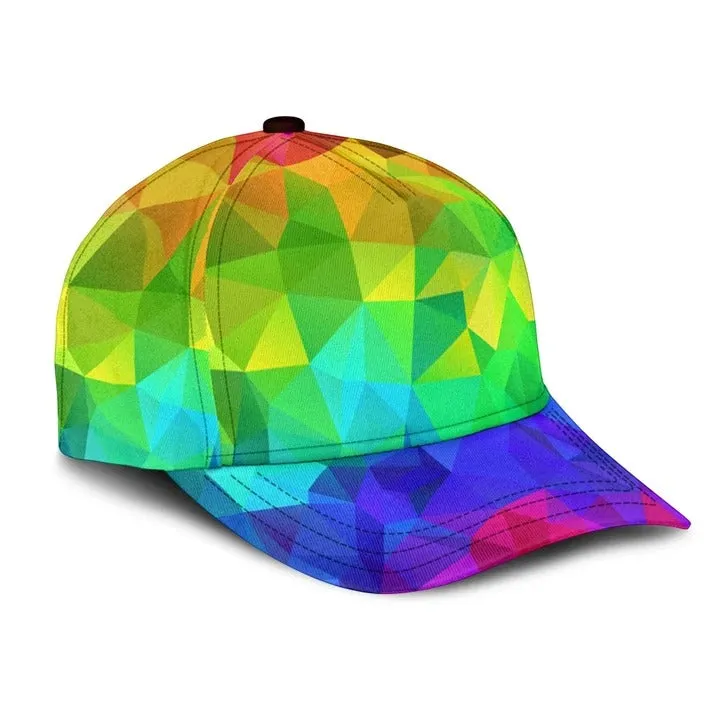 Bright Color Abstract LGBT Printing Baseball Cap Hat, LGBT Baseball Full Printed Cap