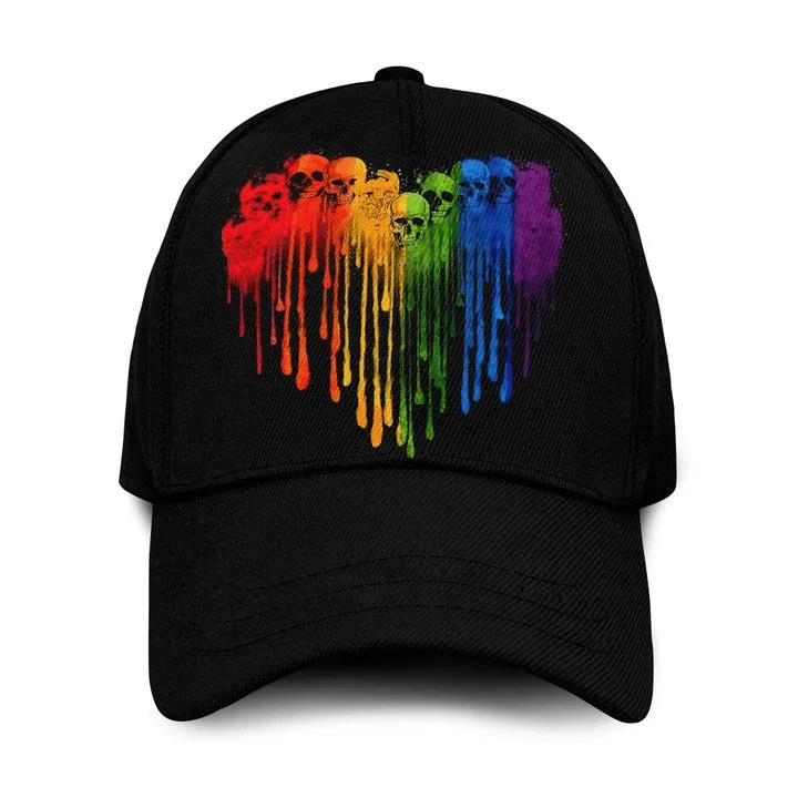 Bright Color Abstract LGBT Printing Baseball Cap Hat, LGBT Baseball Full Printed Cap