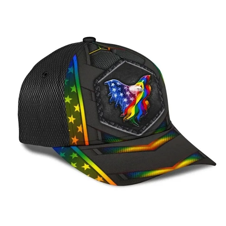 Bright Color Abstract LGBT Printing Baseball Cap Hat, LGBT Baseball Full Printed Cap