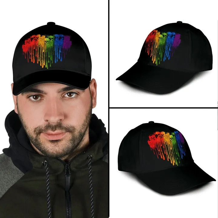 Bright Color Abstract LGBT Printing Baseball Cap Hat, LGBT Baseball Full Printed Cap