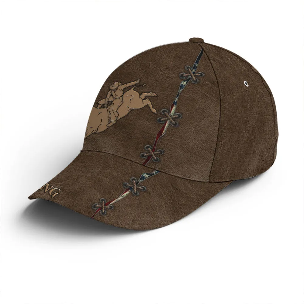 Bull Riding Classic Leather Baseball Cap Coolspod