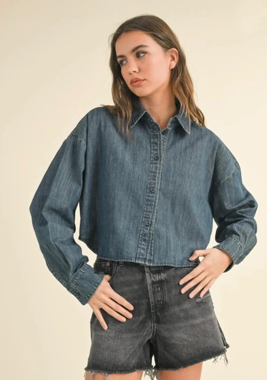 Buttondown Short Body Denim Shirt