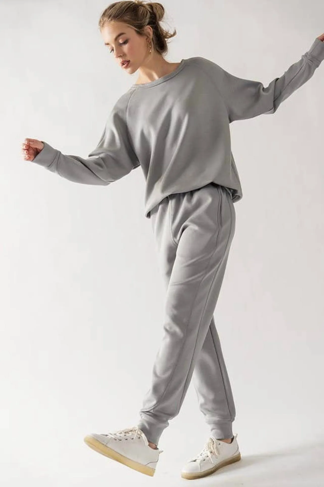 Charlie Monochromatic Sweatshirt & Jogger Lounge Set