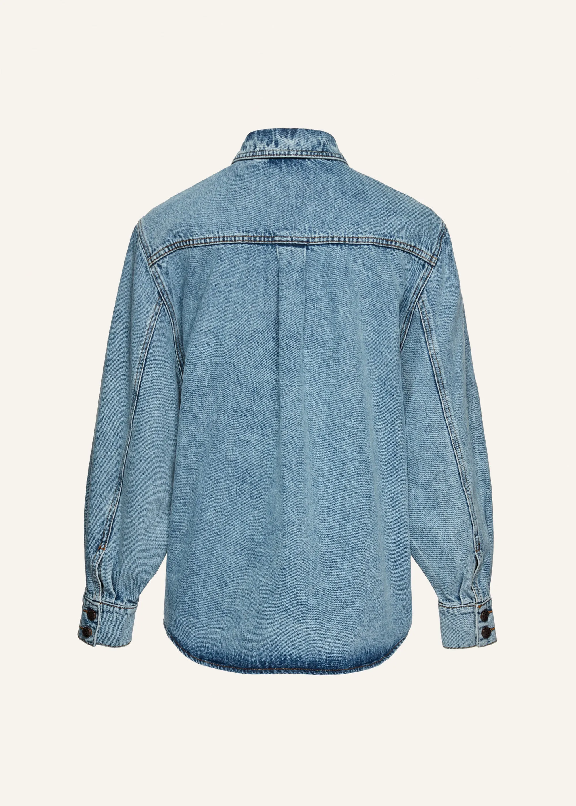 Classic oversized denim shirt in faded blue