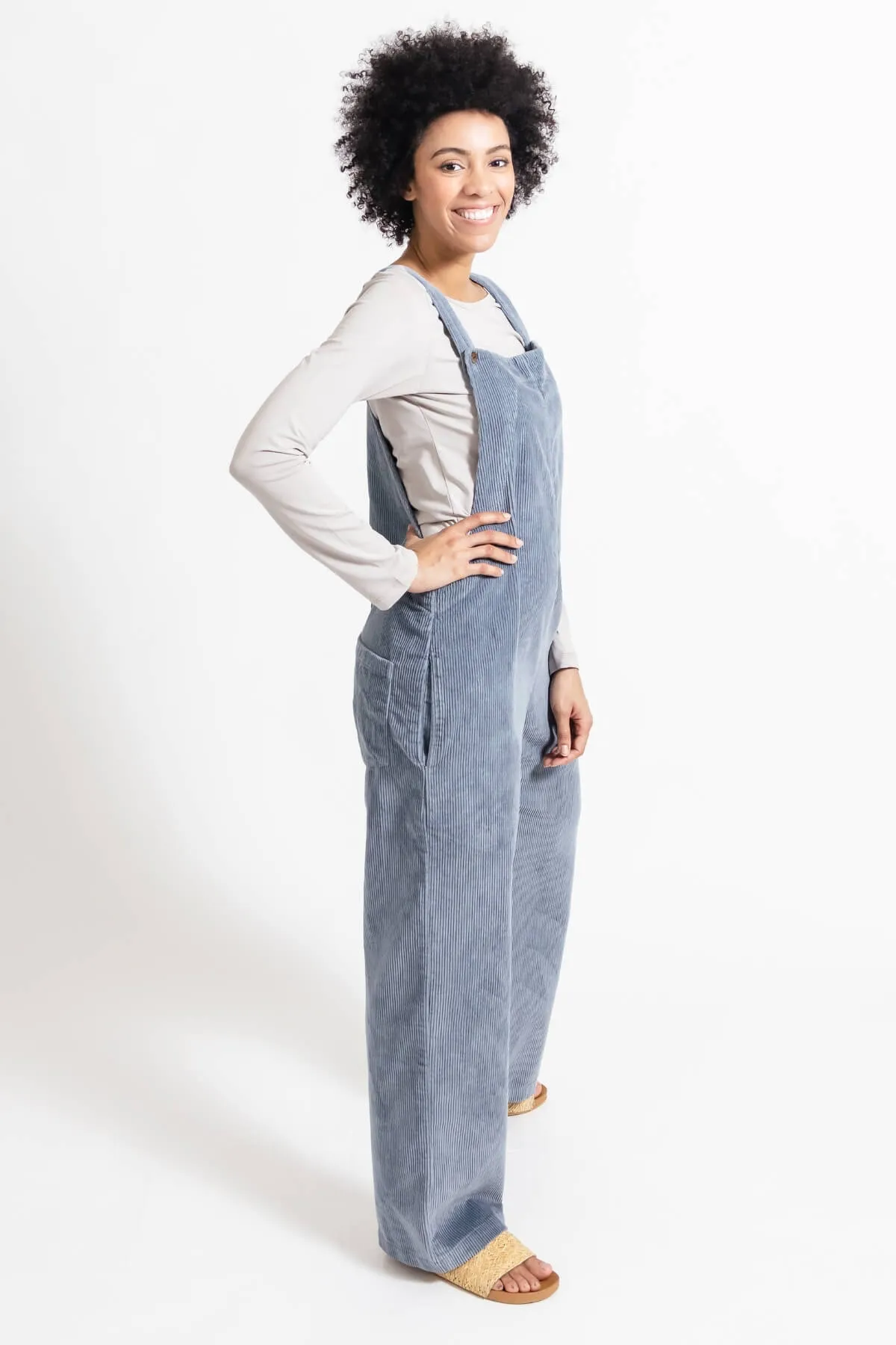 Corduroy Overalls - Sky Blue