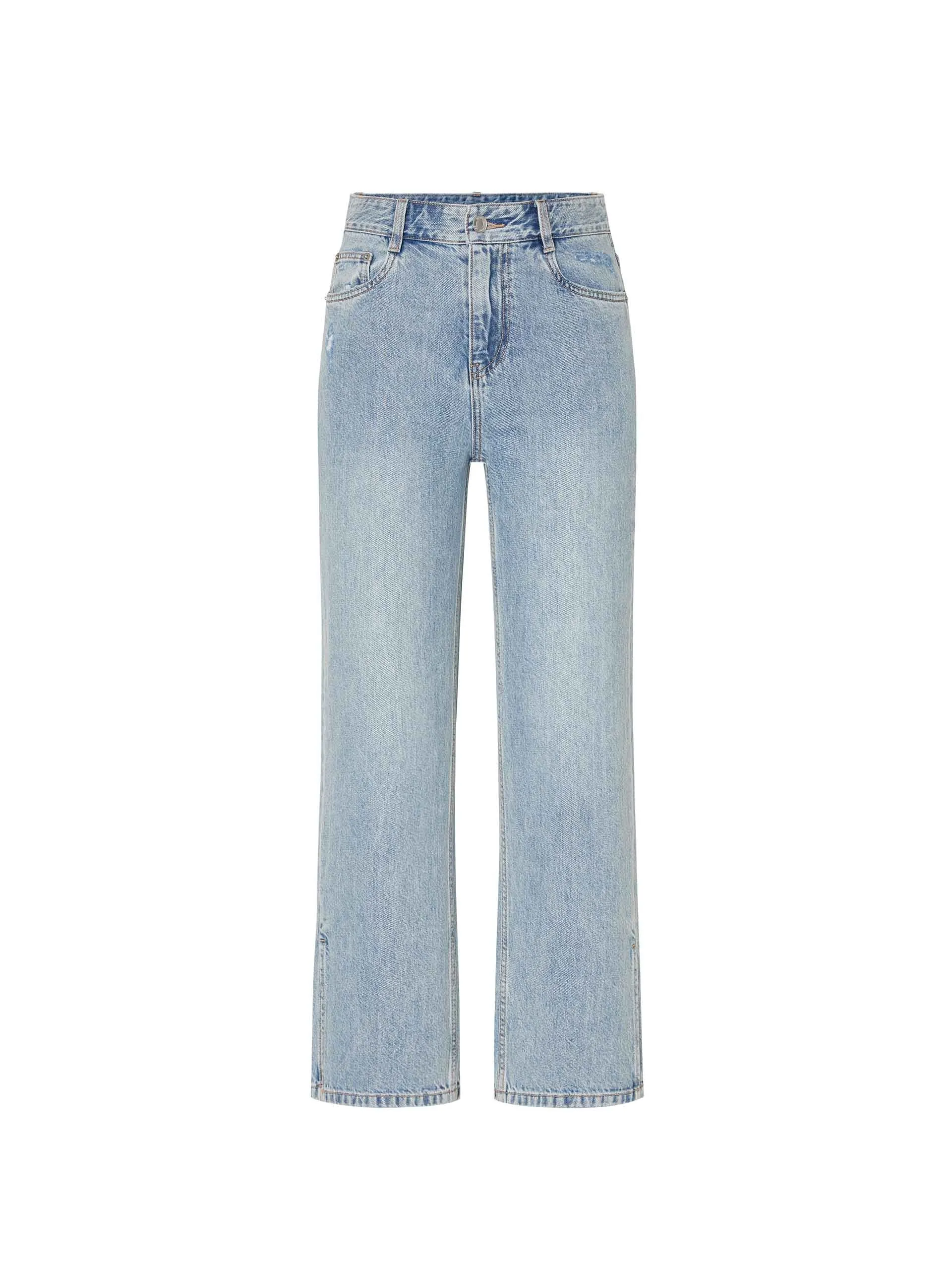 Cotton Side Slit Jeans