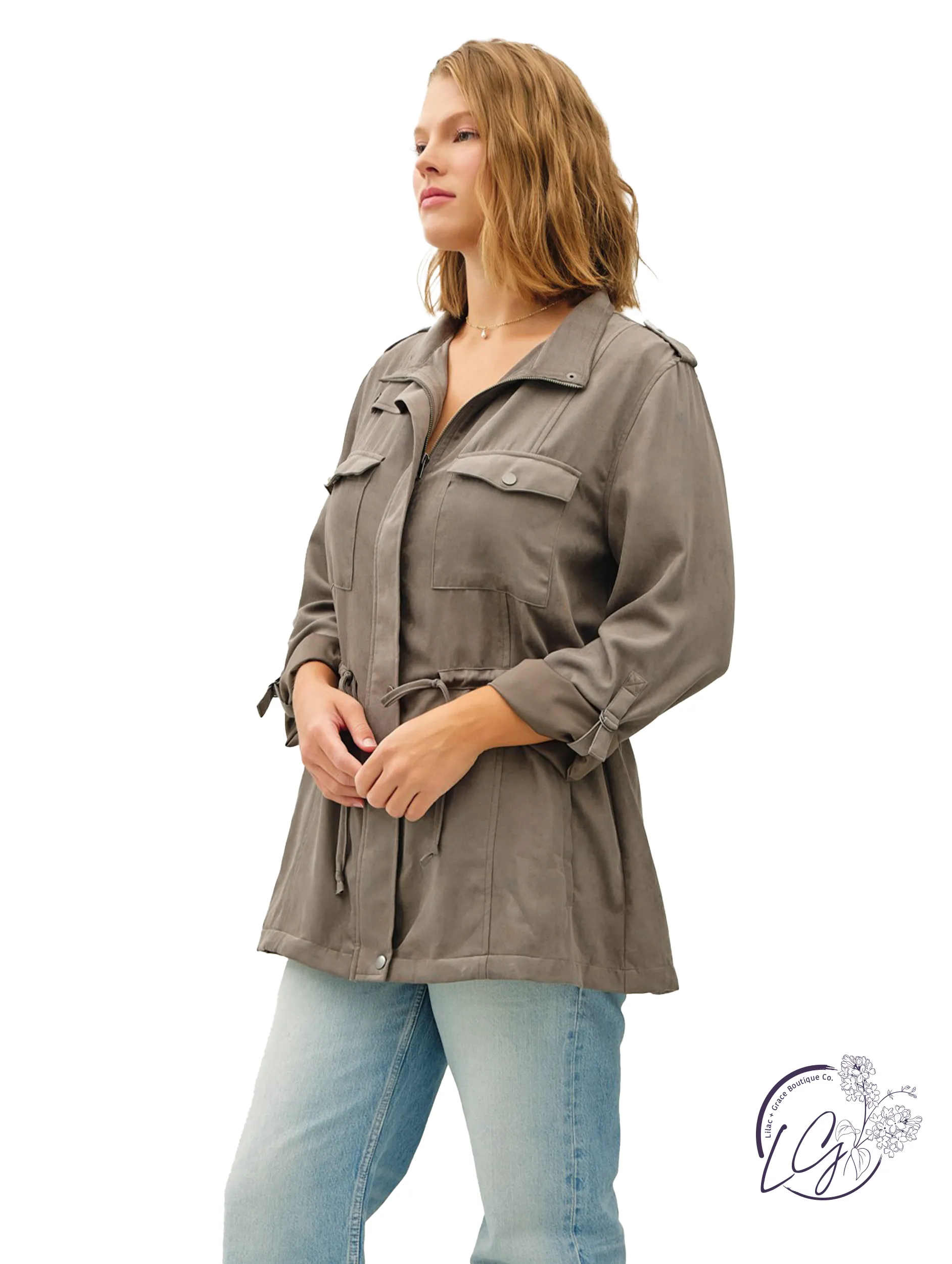 Curvy Sculpted Cargo Jacket