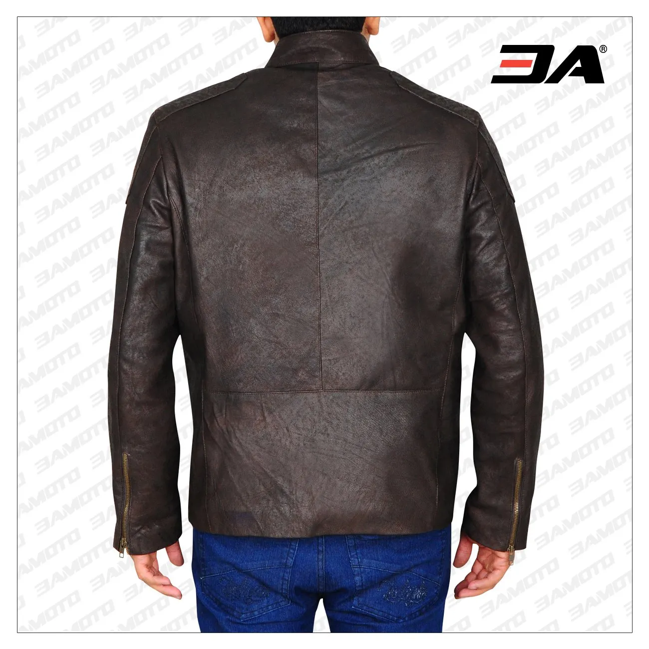 Dark Brown Distressed Leather Jacket