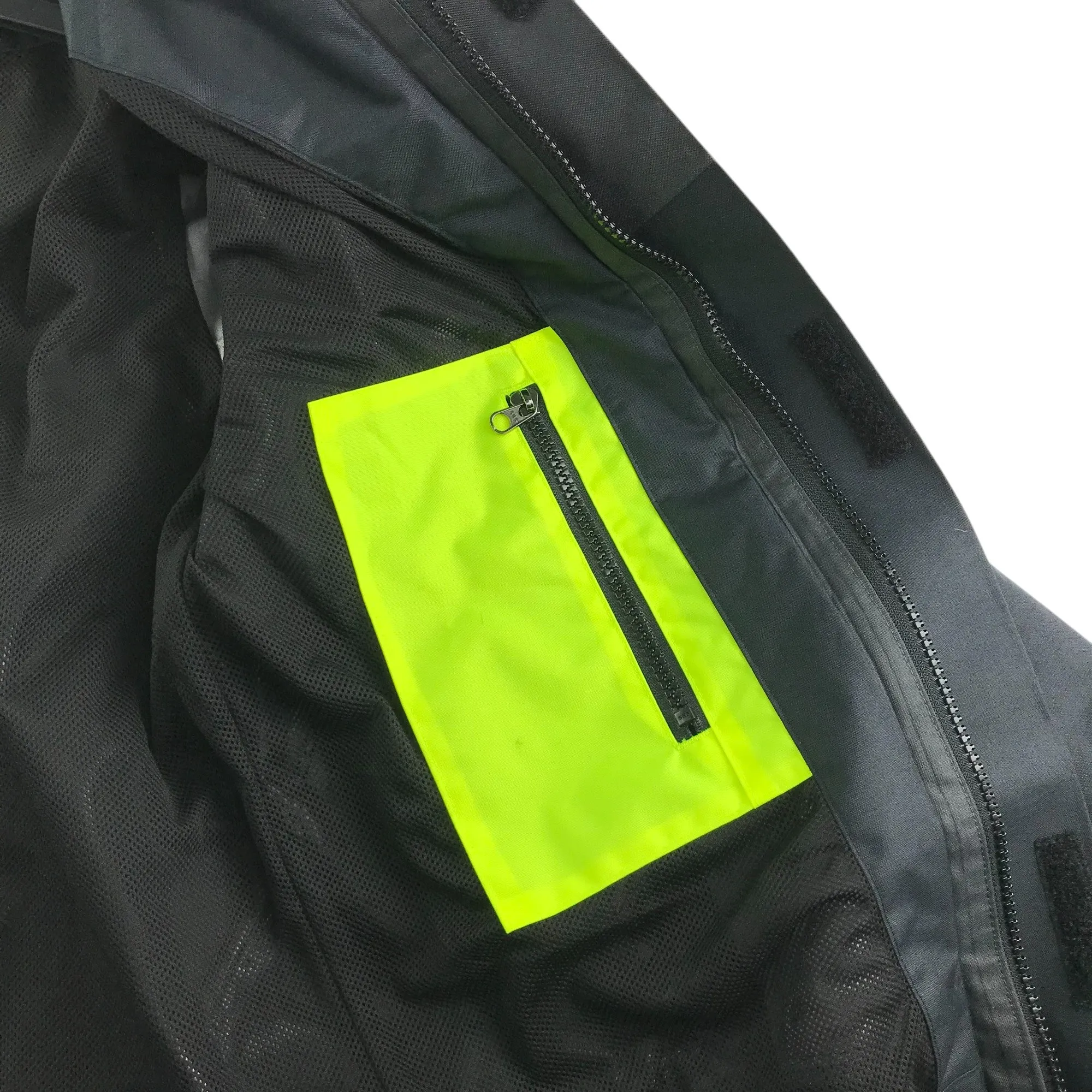 Decathlon jacket 12-13 years black windbreaker with neon details