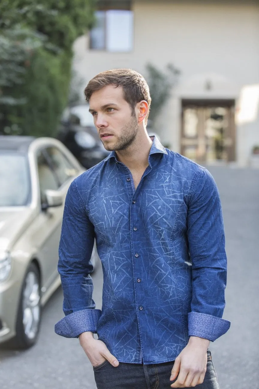 DENIM CRACKLE WASH SHIRT