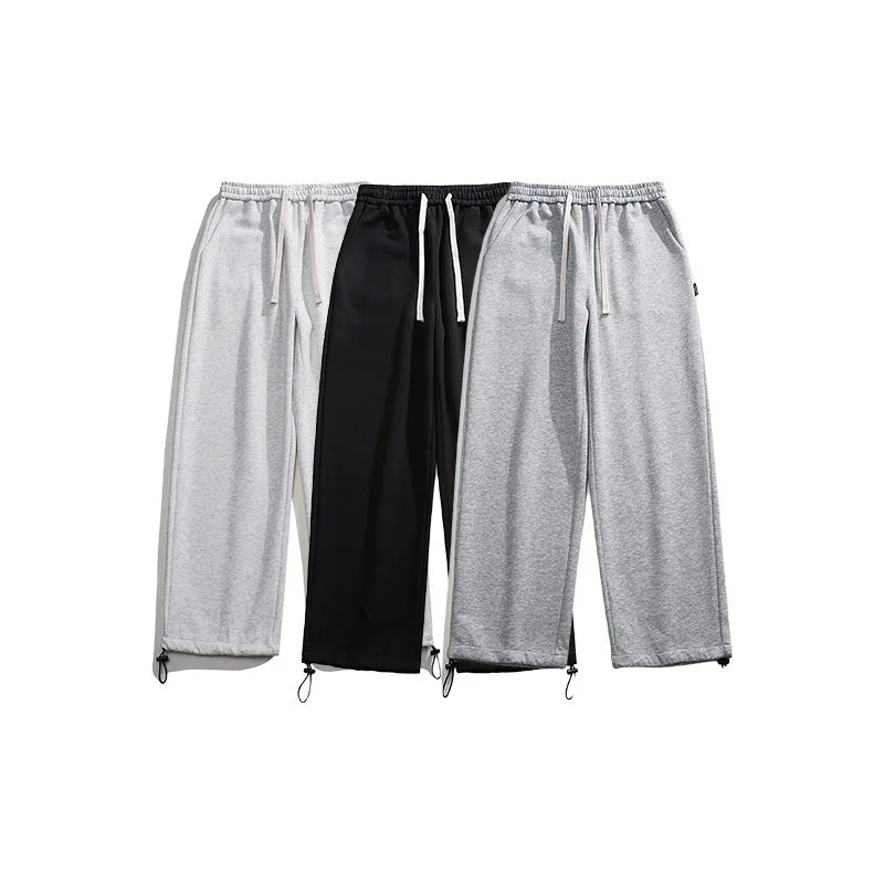 Drawstring Ankle-tied Loose Straight Sweatpants