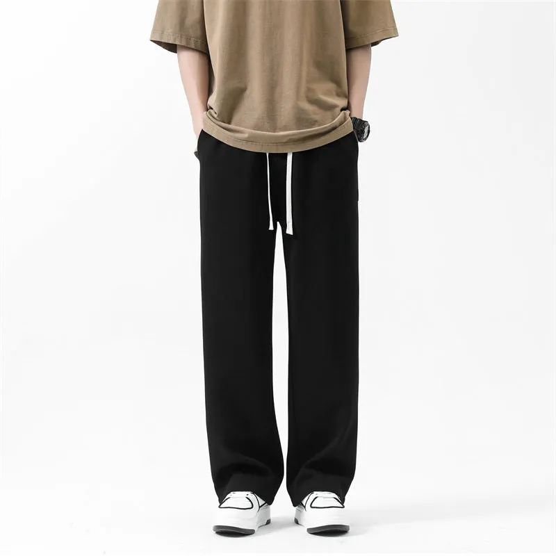 Drawstring Ankle-tied Loose Straight Sweatpants