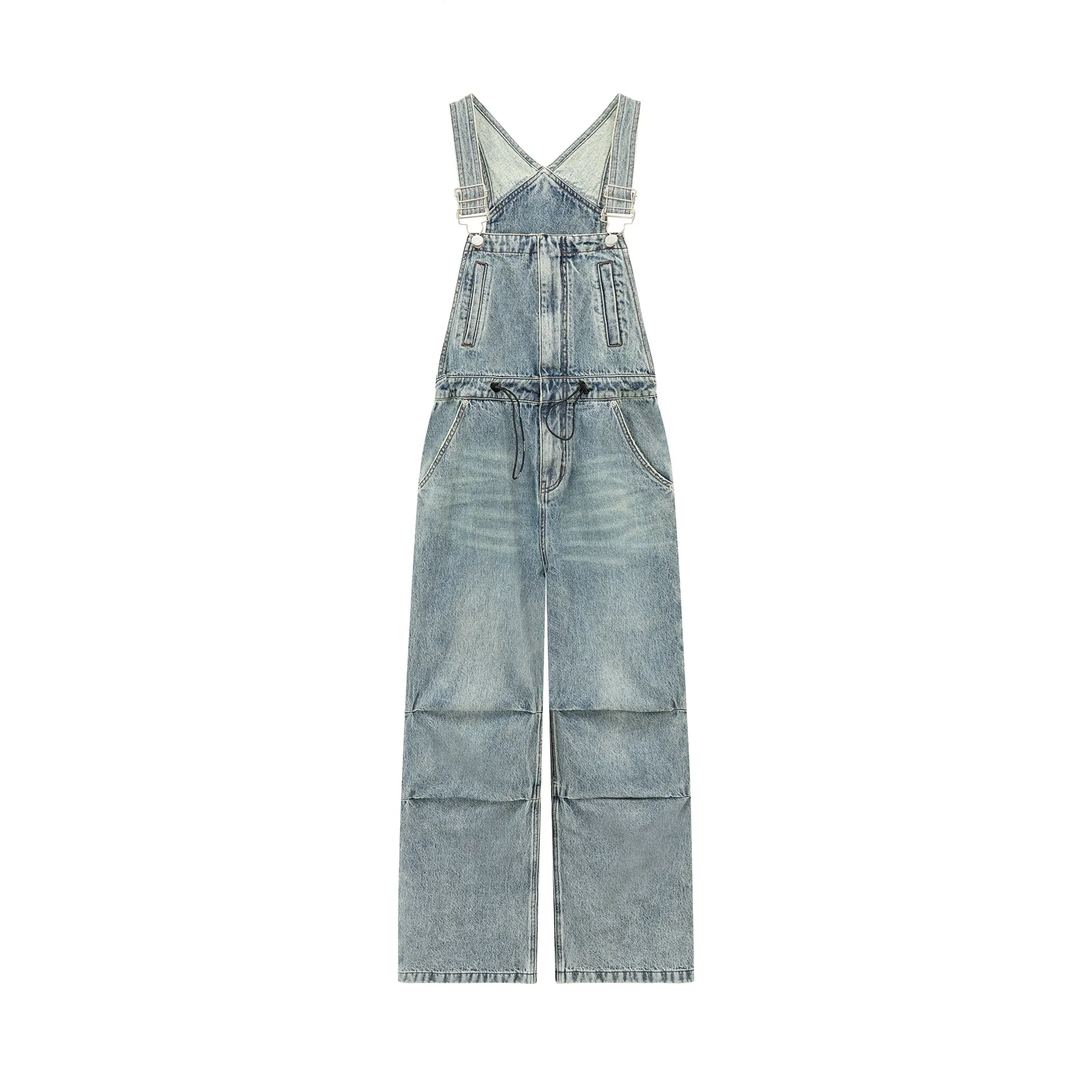 Drawstring Waist Overalls