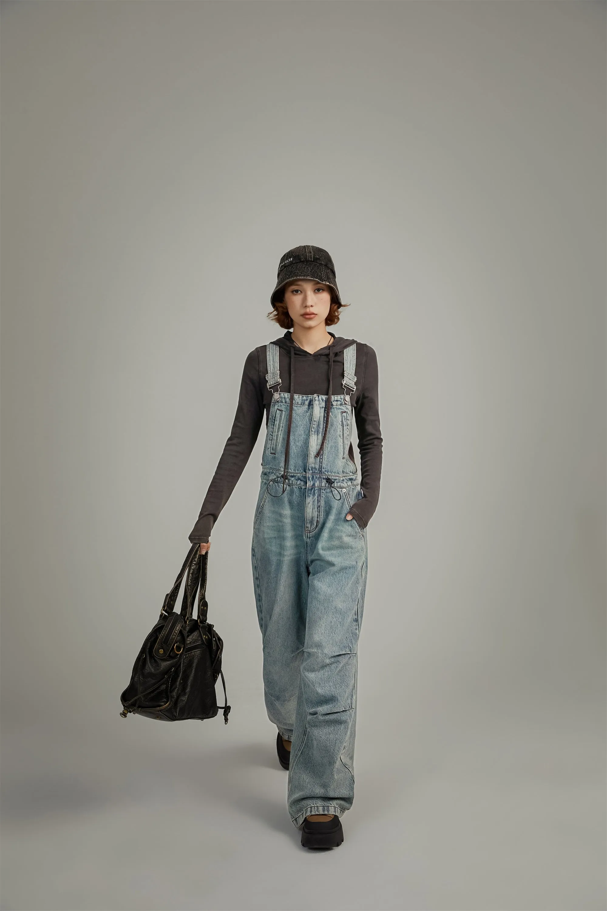 Drawstring Waist Overalls