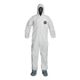 DuPont™ ProShield® 50 Hooded Coveralls w/Attached Boots and Elastic Wrists, White, 6XL, NB122SWH6X002500