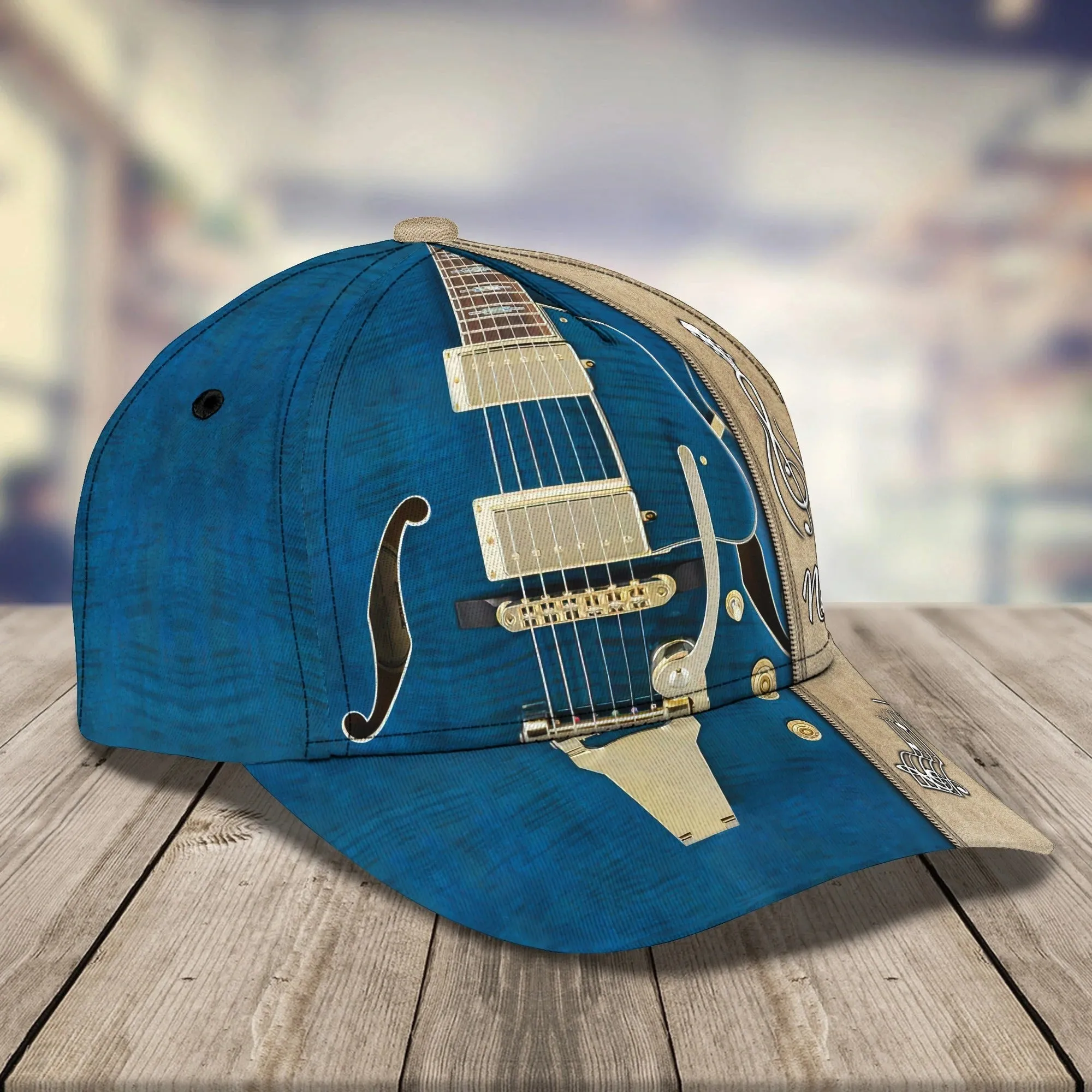 Electric Guitar Baseball Cap To My Boyfriend, Guitar 3D All Over Print Cap Hat From Guitarist Friend