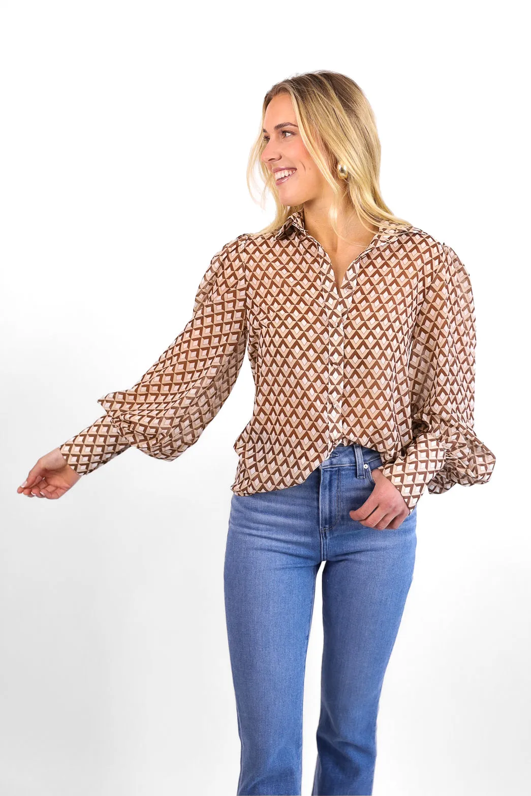 Fleetwood Blouse in Geometric