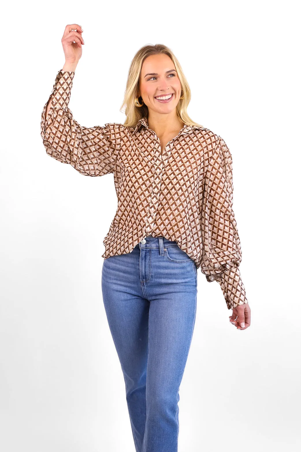 Fleetwood Blouse in Geometric