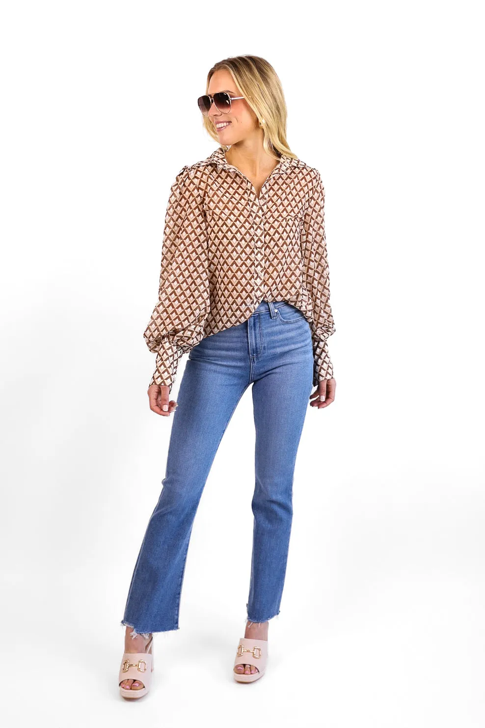 Fleetwood Blouse in Geometric