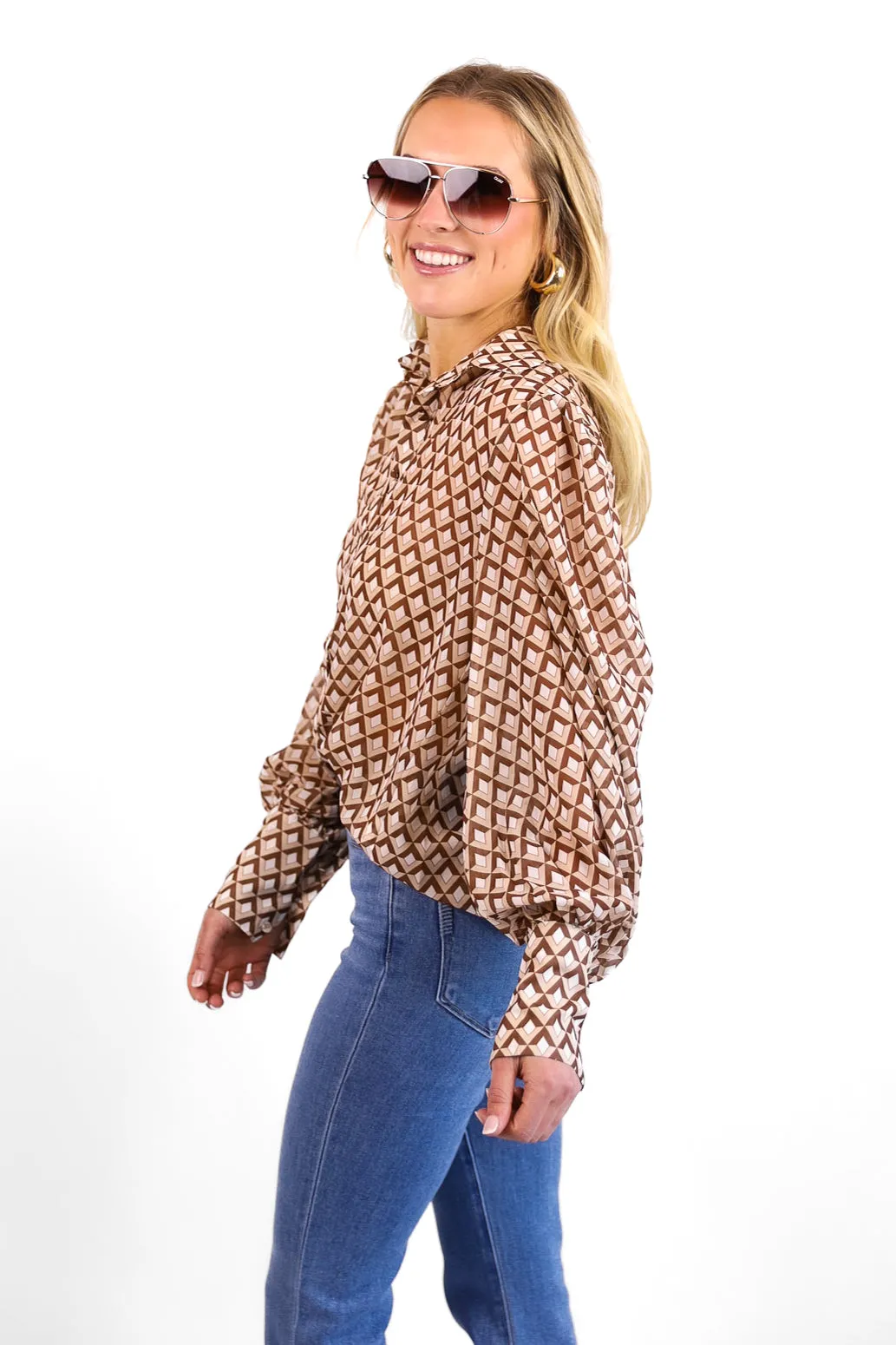 Fleetwood Blouse in Geometric