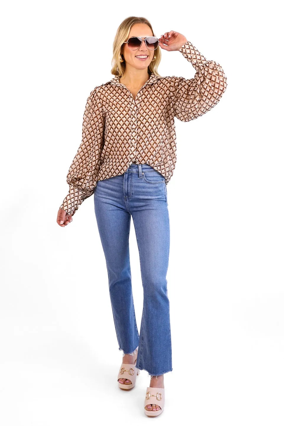 Fleetwood Blouse in Geometric