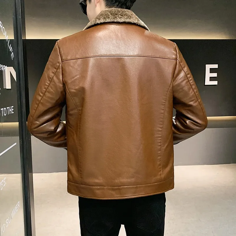 Funki Buys | Jackets | Men's Luxury Faux Leather Winter Jacket