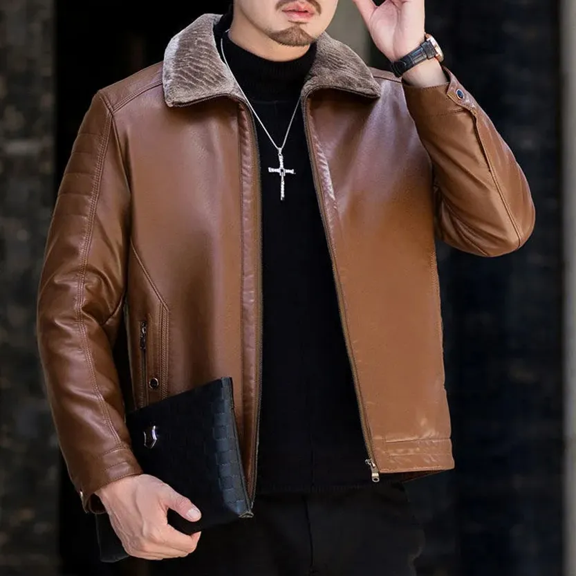 Funki Buys | Jackets | Men's Luxury Faux Leather Winter Jacket