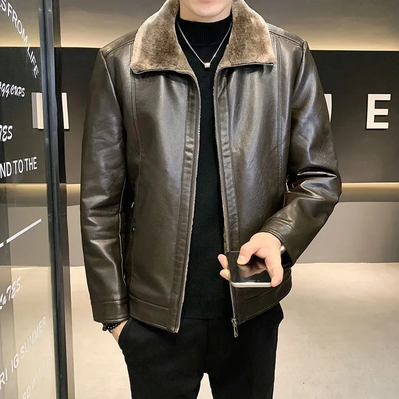 Funki Buys | Jackets | Men's Luxury Faux Leather Winter Jacket