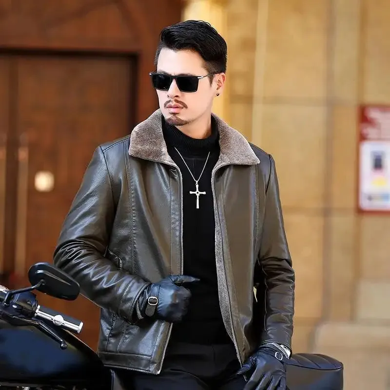 Funki Buys | Jackets | Men's Luxury Faux Leather Winter Jacket