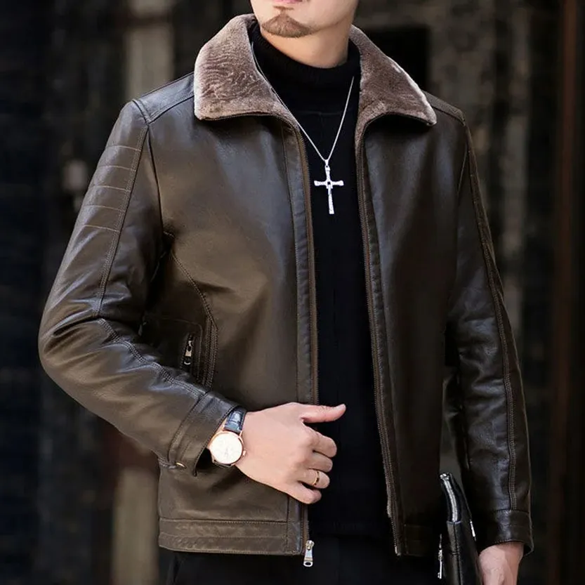 Funki Buys | Jackets | Men's Luxury Faux Leather Winter Jacket