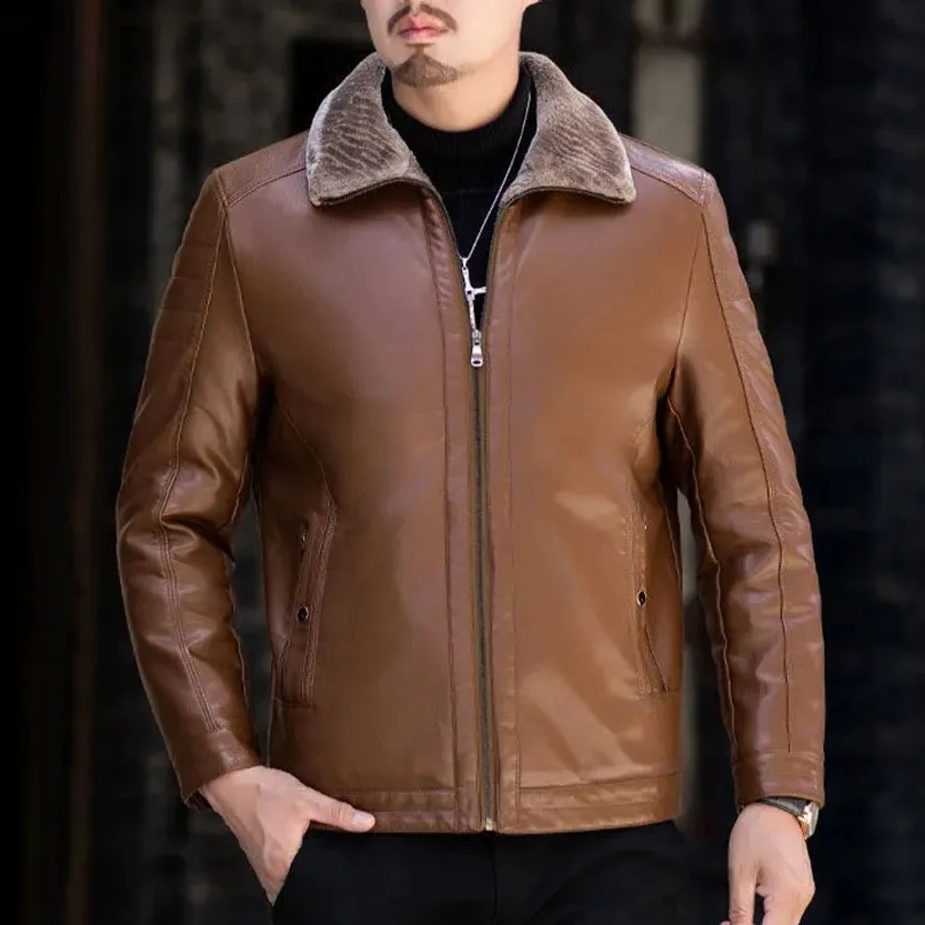 Funki Buys | Jackets | Men's Luxury Faux Leather Winter Jacket